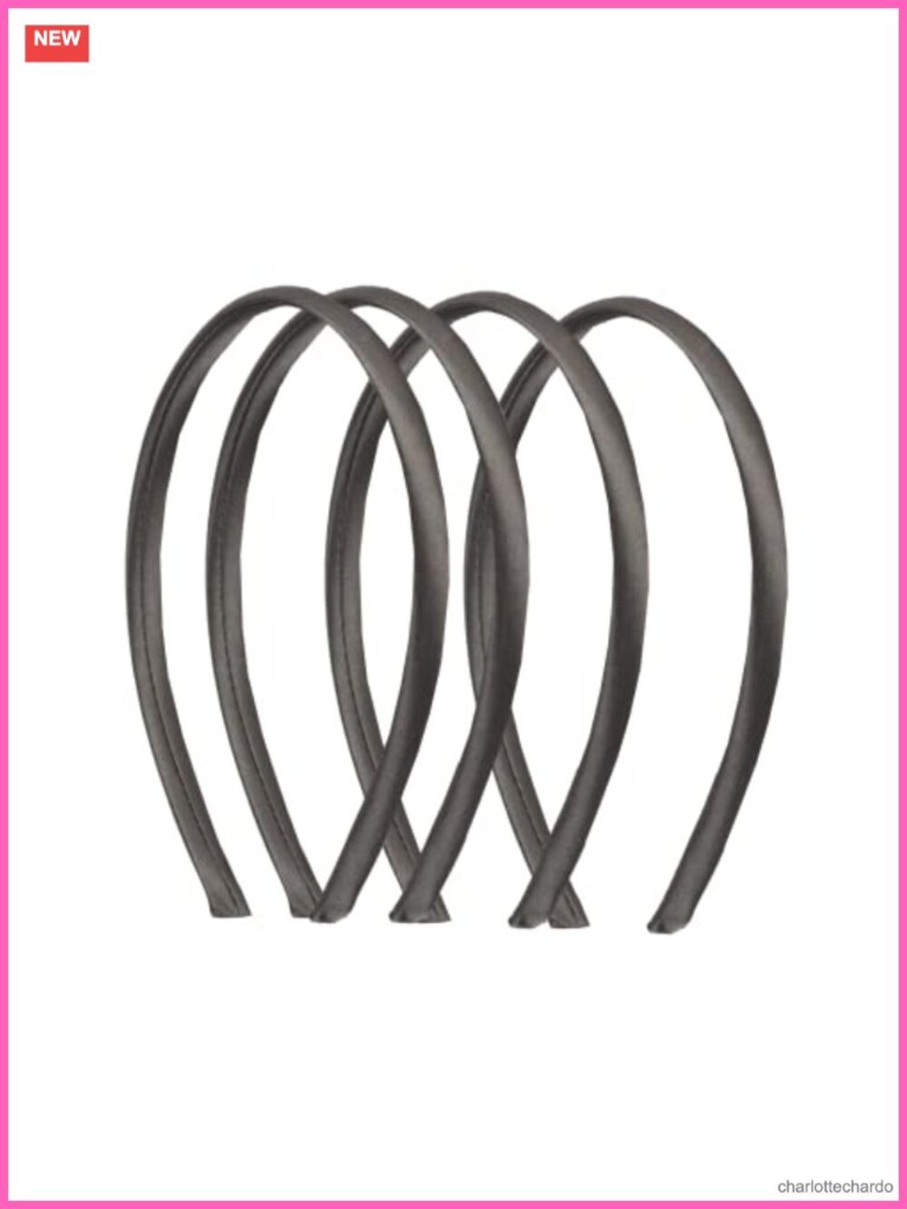 4 Pack Solid Satin Thin Headbands for Women No Damage Hair
